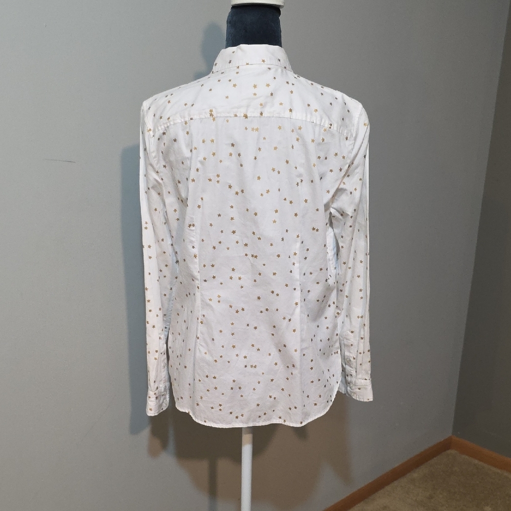 Talbots White‎ Shirt with Gold Stars MP - Picture 5 of 9